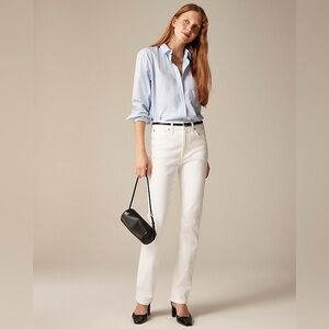 NWT J.Crew Petite slim-straight jean P 27 White Denim Preppy Casual Neutral